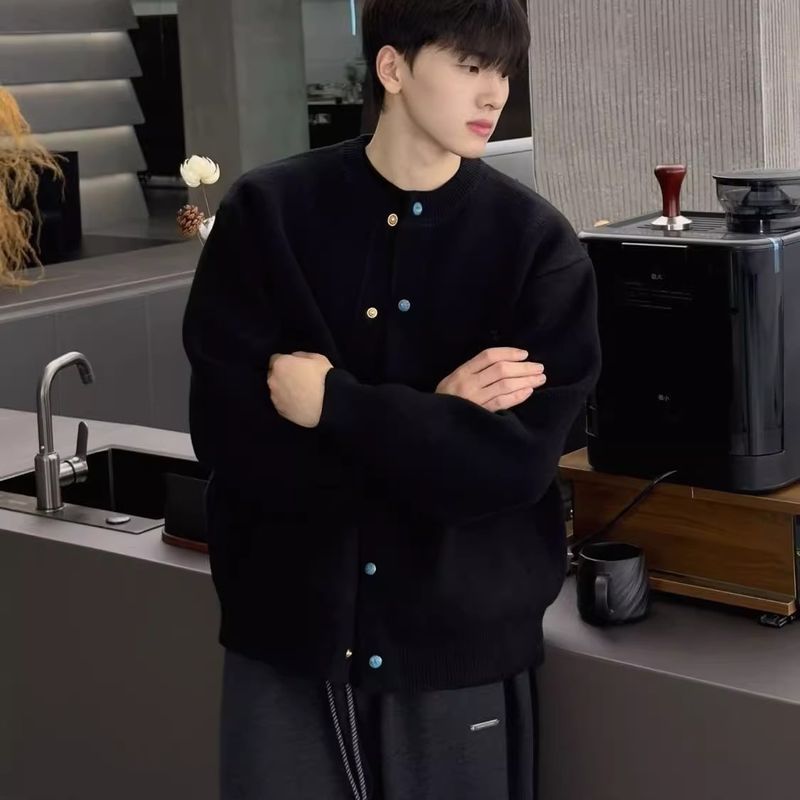 Áo khoác dệt kim nam Áo len Cardigan thêu thời trang đẹp trai