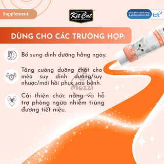 Gel dinh dưỡng cho mèo Kitcat hỗ trợ tiêu búi lông, tiết niệu và tăng cân Tuýp 120gr