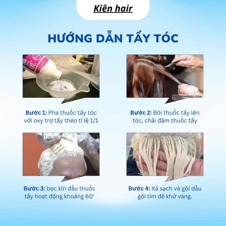 Thuốc tẩy tóc PROMAX 240ml cao cấp không xót da đầu, lên tone nhanh, không hư tóc | Trunghair