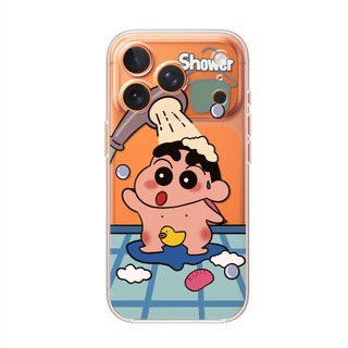 Shin-chan dùng điện thoại tắm cho iPhone 17Air / 16 / 15PLUS / 14 / 13pro Max / 12 / 11 / X / XS / 7 / 8, cá tính sáng tạo. Vỏ trong suốt, chống thấm nước, chống sốc, vỏ bảo vệ