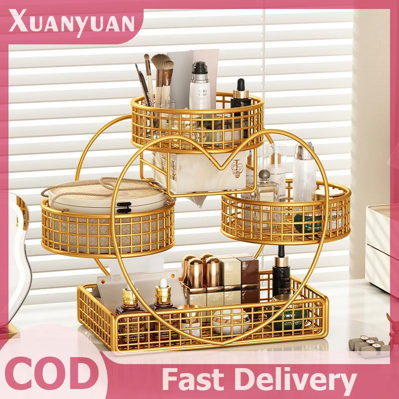 XUAN 1 Dụng Cụ Sắp Xếp Mỹ Phẩm Bằng Kim Loại Trơn Nhẹ -Tò Trang Điểm Giá Để Đồ Trang Điểm Hiện Đại Vanity Để Bàn Kệ VN