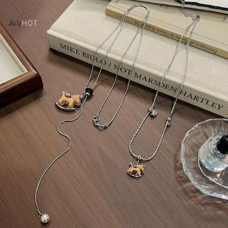 Dây Chuyền và Bông Tai Simple Fashion, Thiết Kế Xương Đòn Ngựa, Phù Hợp cho Nữ, Quà Tặng Sáng Tạo