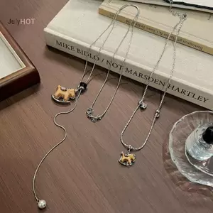 Dây Chuyền và Bông Tai Simple Fashion, Thiết Kế Xương Đòn Ngựa, Phù Hợp cho Nữ, Quà Tặng Sáng Tạo