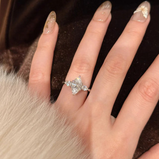Nhẫn nữ zircon mô phỏng moissanite mắt ngựa, phong cách châu Âu và Mỹ