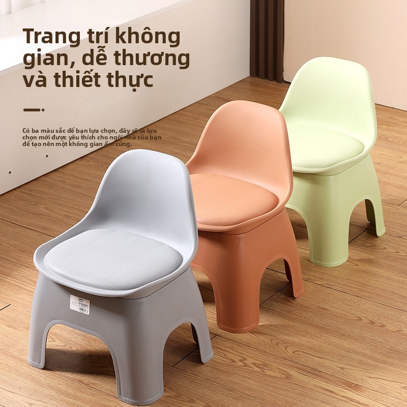 Ghế đẩu nhỏ bằng nhựa dày-Có tựa lưng Ghế đẩu thấp phổ biến cho trẻ em và người lớn-Có chức năng đa năng cho phòng khách, bàn cà phê Sofa