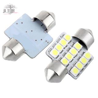 Biển Số Đèn LED Xenon Trắng 12-SMD Bóng Đèn Mái Vòm Xe Festoon 2 Chiếc