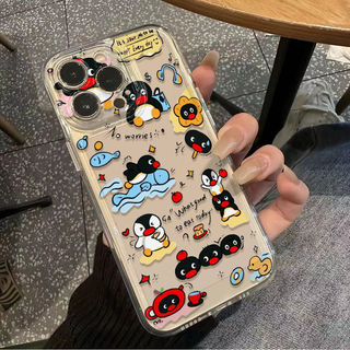 Ốp Lưng Cho Iphone 17 16 Pro Max 17 Air 17Pro 16E Ốp Điện Thoại Động Vật Dễ Thương Pingu Chim Cánh Cụt Họa Tiết Trong Suốt Hợp Thời Trang Chống Sốc Hoạt Hình Silicon Mềm Trong Suốt