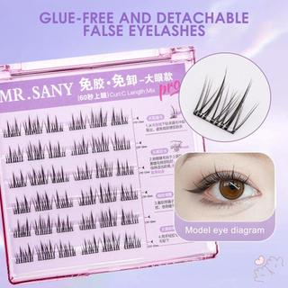 Cụm mi dán sẵn 10-12mm Cụm mi màu đen có thể tái sử dụng để làm việc, sinh nhật, tiệc và du lịch