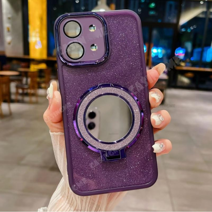 OPPO A6 Pro 5G Gương Giá Đỡ Từ Tính Lấp Lánh Vỏ Cho OPPOA6Pro OPPO A6 A 6 A6Pro A6 Pro A6i 4G 5G 2025 Vỏ Camera Vỏ Điện Thoại Chống Thấm Nước Bảo Vệ Ống Kính Ốp Lưng Mềm