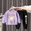 Bộ áo nỉ và áo chạy bộ hoạt hình trẻ em với vải mềm Trang phục hai mảnh sành điệu để mặc hàng ngày vui nhộn