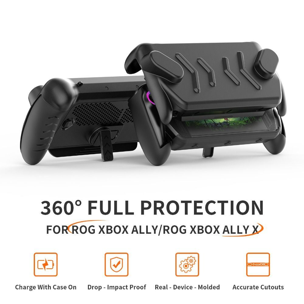 Máy chơi Game cầm tay AMBU, có vỏ bảo vệ chống sốc chân đế, TPU tiện dụng chống trượt + Vỏ máy chủ ABS cho ROG Xbox Ally / ROG Xbox Ally X