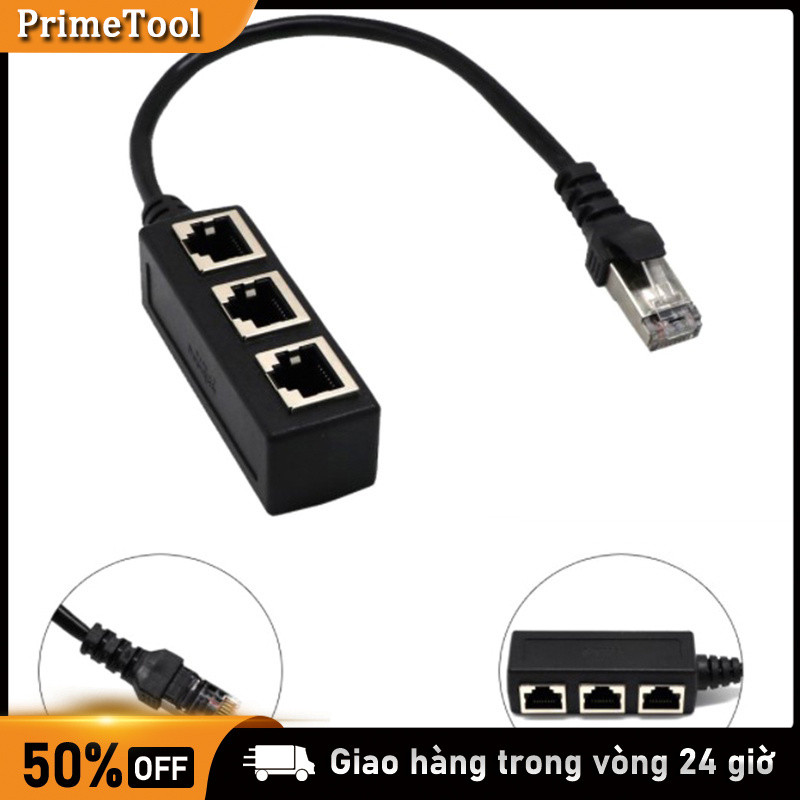 Bộ Chia Cổng Mạng LAN RJ45 1 Ra 3, Cáp Ethernet Phân Tách Tín Hiệu Cho Văn Phòng, Gia Đình