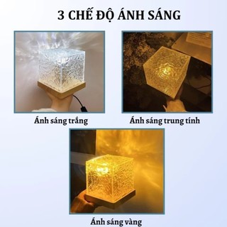 SUBOGDG Đèn ngủ đèn bàn trang trí nghệ thuật sáng tạo có đèn chiếu sóng nước, decor phòng đèn ngủ chill