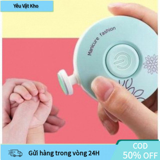 Bộ dụng cụ làm móng cho bé máy mài dũa móng tay mini hình tròn dễ dàng thao tác và bảo quản trong gia đình