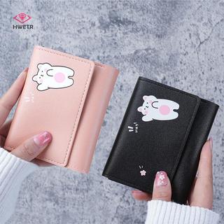 HWETR Nữ Ngắn Dễ Thương Ví Nhỏ Học Sinh -Fold Thẻ Cô Gái Túi Đựng Thẻ Ví Đựng Tiền Xu Ví Nữ Hoạt Hình Túi Mới