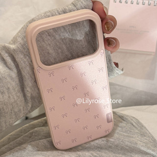 Ốp Da Nơ Màu Hồng Cho iPhone 17ProMax 17Po 17 16ProMax 16Pro 16 15ProMax 15Pro 15 14ProMax 14Pro 14 13ProMax 13Pro 13 Apple iPhone Case Hàn Quốc TPU Cứng