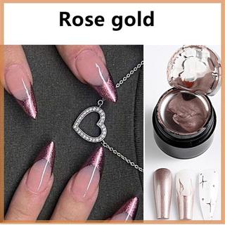 [savemoneyeveryday] Gel vẽ tranh kim loại Chrome Vàng bạc Hoa hồng Hiệu ứng gương sơn móng tay Dây vẽ siêu sáng Sơn móng tay nghệ thuật kiểu Pháp [vn]
