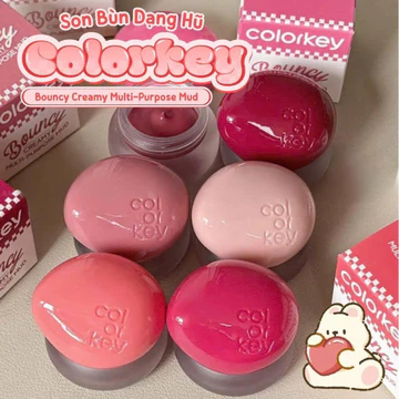 (XINH XINH) Son bùn dạng hũ Colorkey Bouncy Creamy Multi-Purpose Mud 4.5g