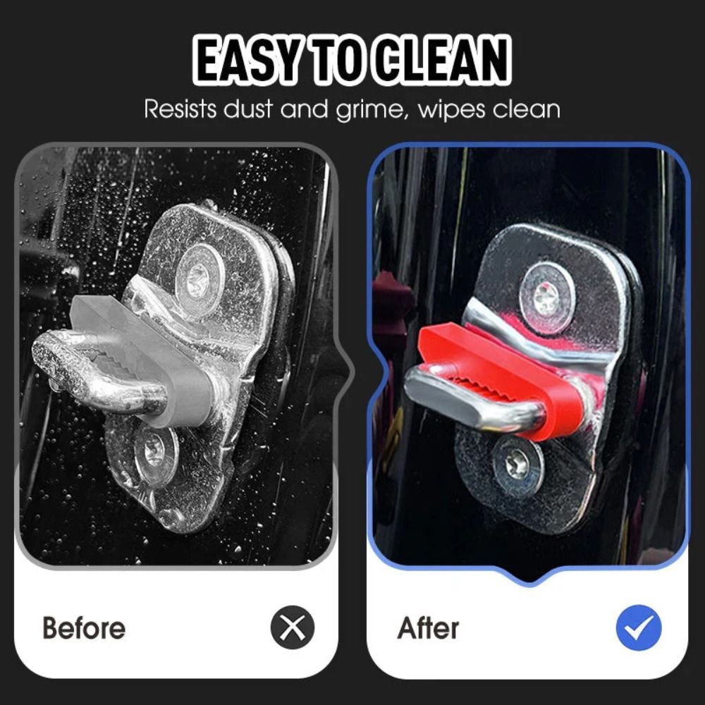 LAKAM 4 Cái Khóa Cửa Ô Tô Bộ Đệm Giảm Âm Thanh, Giảm Sốc Cách Âm Bảo Vệ Khóa Cửa Ô Tô, Con Dấu Silicon Bền Đẹp Giảm Chấn Khóa Cửa Đệm Phụ Kiện Tự Động