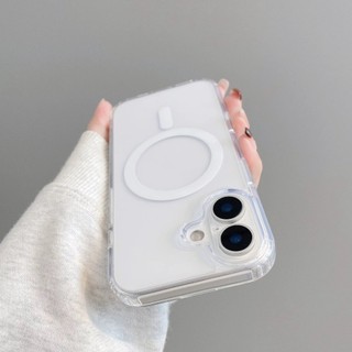 Ốp điện thoại trong suốt từ tính pha lê lỗ lớn cho IPhone 17 Pro Max 17Air 11 12 13 14 15 16 Pro Max Plus Vỏ trong suốt Vỏ bảo vệ chống sốc