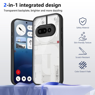 Không có gì Điện thoại NothingPhone 3A Ốp lưng cứng trong suốt Khung silicon mềm Chống rơi Vỏ mỏng chống sốc