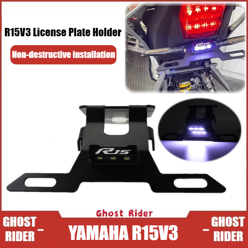 Dành Cho Xe YAMAHA YZF R15 V3 2017-2021 Đuôi Xe Máy Tidy Fender Eliminator Biển Số Giá Đỡ Với Đèn LED