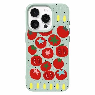 Cà Chua Họa Tiết Chấm Đen Phong Cách Đơn Giản Hợp Thời Trang Da Hạt Tay Thích Hợp Cho iPhone 16pro 15 14plus 17promax 13pro 12 Chống Sốc 17air 13 12promax 11 17pro Ốp Chống Sốc