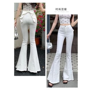 Quần jean ống loe nơ lớn sau | Cạp cao nâng mông | Hè 2026 phố