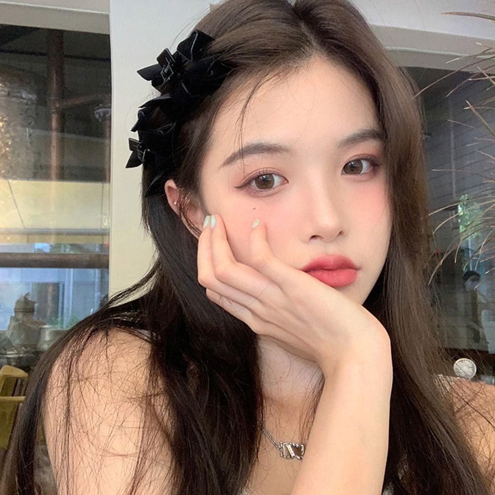 Kẹp Tóc Nhung Đen Cho Mùa Hè - Bộ 2 Chiếc