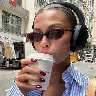 Retro Hình Bầu Dục Nhỏ Kính Mát Dành Cho Nữ Thời Trang Ngoài Trời Mắt Mèo Cá Tính Hip-hop Và Cay Kính