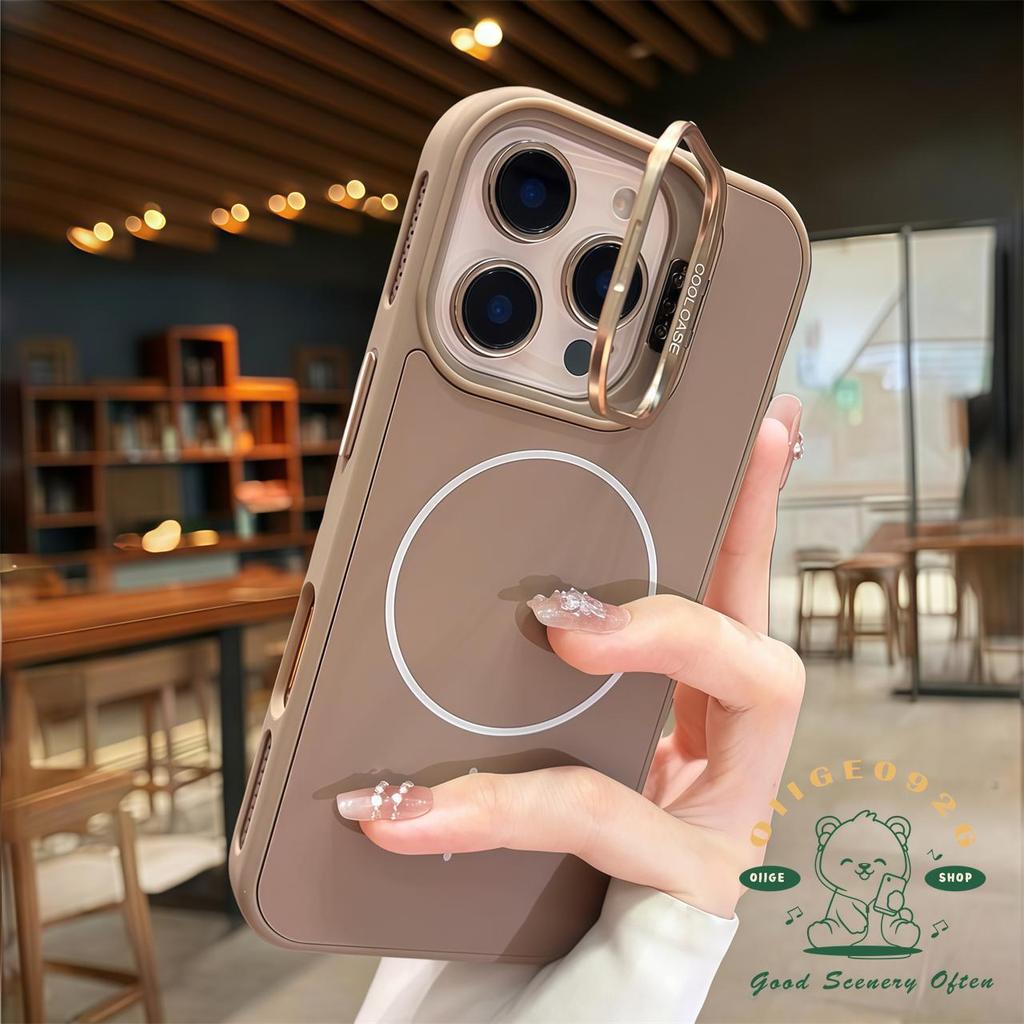 【 Ốp lưng iPhone17 】 Vỏ điện thoại từ tính hình dạng lỏng màu cam iphone17 Pro Max 16 15 14 13 12 cho vỏ iPhone Vỏ mềm silicon TPU chống sốc