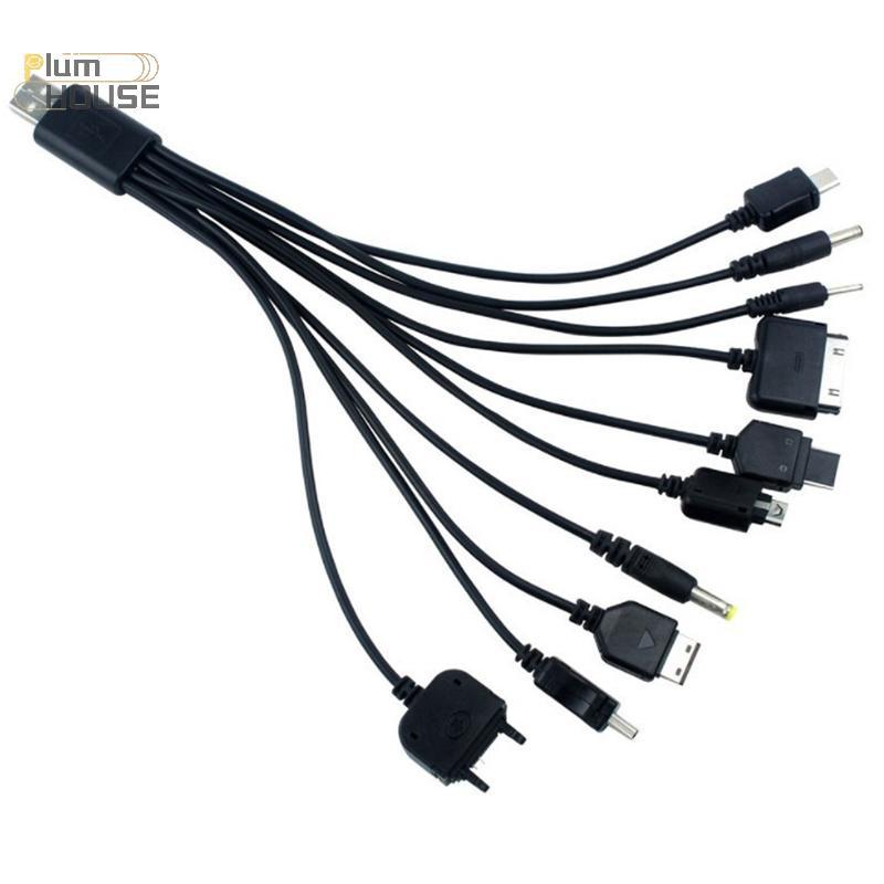 PlumHOUSE Đa Pin Cáp Sạc USB Adapter Cáp Dây Dữ Liệu 10 Trong 1 Cáp Truyền Dữ Liệu USB Đa Năng VN