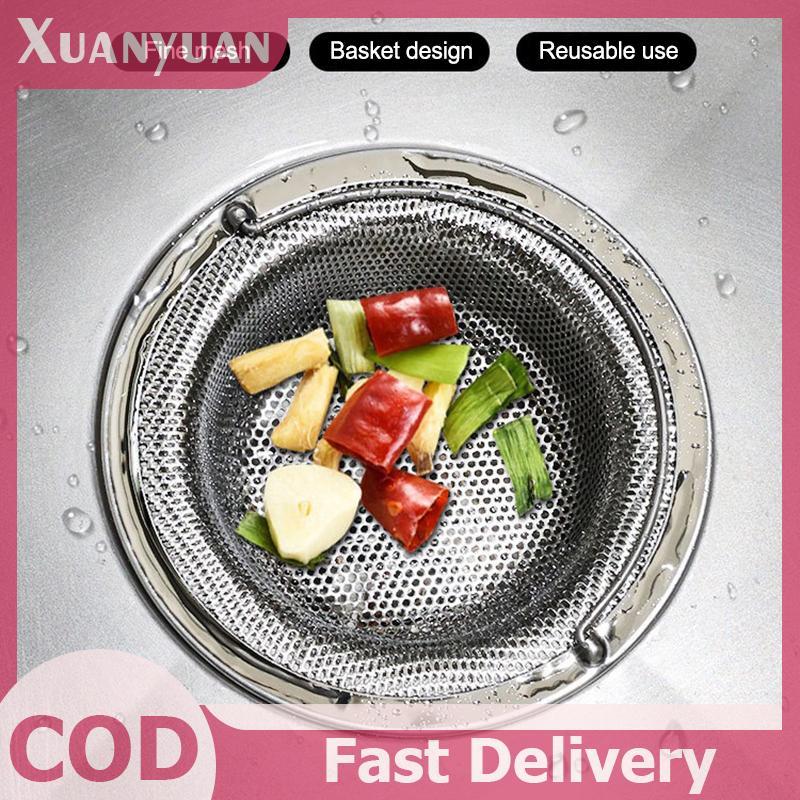 XUAN 3 Kích Cỡ Bộ Lọc Bồn Rửa Inox 304 Có Tay Cầm Lọc Hoặc 30 Bộ Lọc Bồn Rửa Dùng Một Lần Lưới Thực Phẩm Nhà Bếp Tóc Srceen Thoát Nước VN