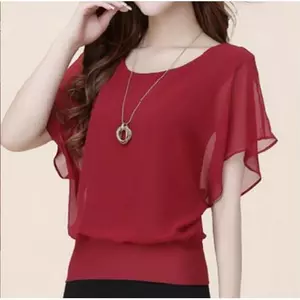 Áo sơ mi voan ngắn tay mùa hè, thời trang và đơn giản, giúp che khuyết điểm cơ thể
