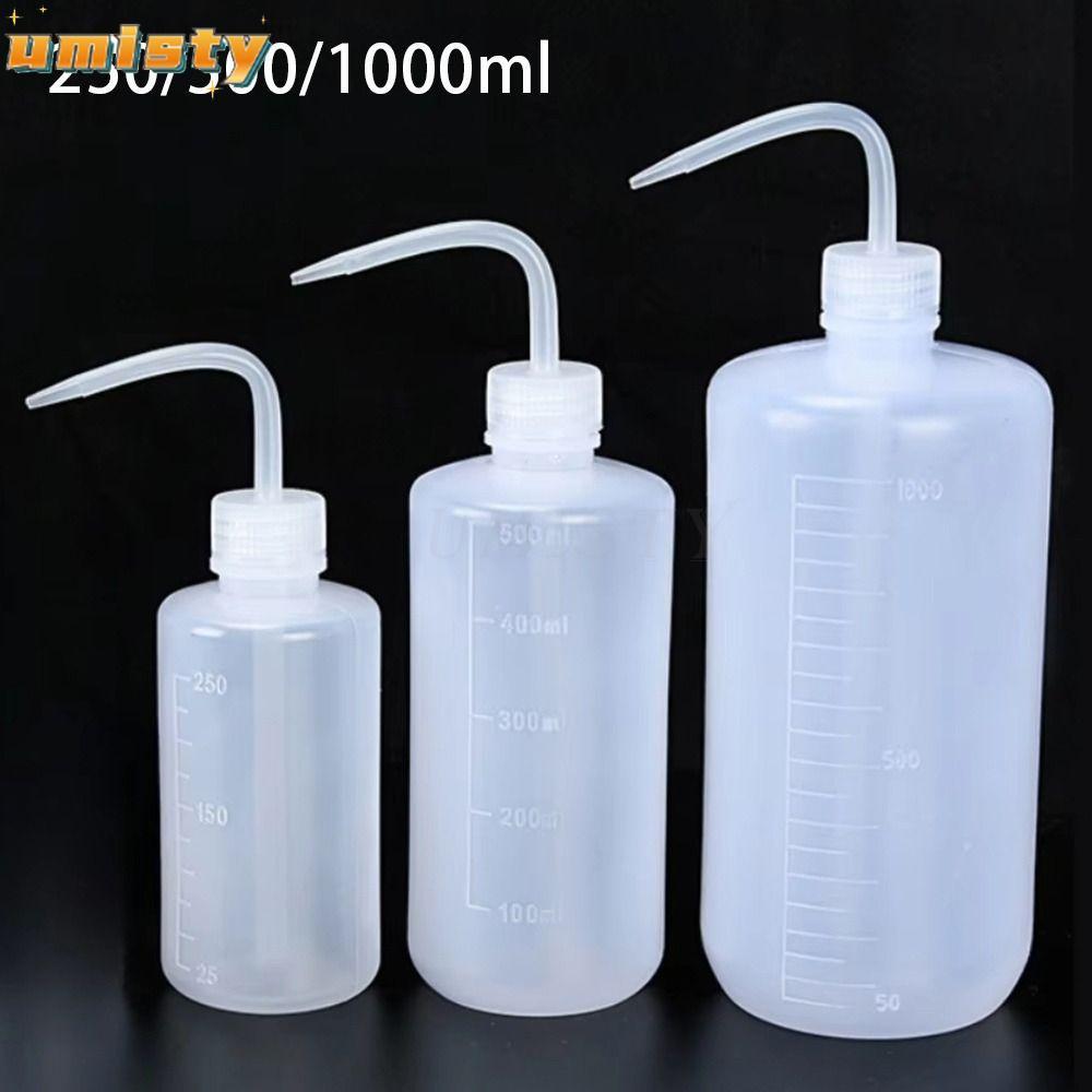 UMISTY 1 Chai Đo Phòng Thí Nghiệm, Chai Rửa Đo Màu Trắng, Giặt Nhựa Sạch 250 / 500 / 1000ml Chai Bóp Hình Xăm Đồ Trang Điểm