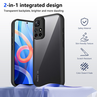 Dành cho Redmi Note 11s 5G / Note 11 Pro 4G / 5G Ốp điện thoại cứng trong suốt Khung silicon mềm Chống rơi Vỏ mỏng chống sốc