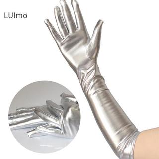 LUImo Nữ Sáng Bóng Găng Tay Dài Da Ướt Nhìn Cao Su Trang Phục Tiệc SBS