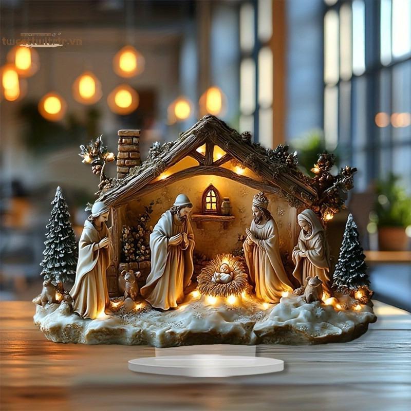 TRTR Mới Sáng Tạo Cây Giáng Sinh Ông Già Noel Acrylic Trang Trí Ngày Lễ VN