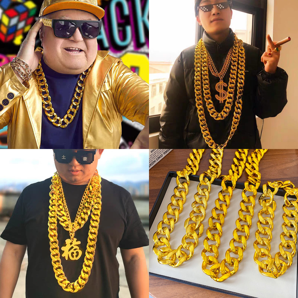 Vòng cổ vàng lớn phong cách hip-hop ngộ nghĩnh, phụ kiện thời trang cho cả nam và nữ