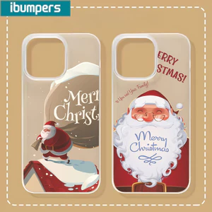 Ốp Điện Thoại Ibumipers Giáng Sinh Vui Vẻ Họa Tiết Ông Già Noel Trong Suốt Mờ Mềm Cao Cấp Chống Sốc Cho iPhone 11 12 13 14 15 16 17 Pro Max IP 7 8 Plus Iphon X XS XR