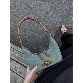 2025 Phong Cách Mới Niche Retro Denim Nách Túi Cao Cấp Cảm Giác Phù Hợp Với Túi Đeo Vai Đi Lại Túi Xách Thời Trang