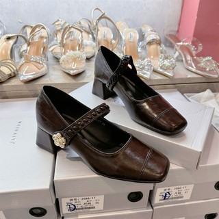 Gót Bích Vuông 5p Quai Dán Hoa Hàng Nhập QC Fullbox Mieo Shoes G1450 G1451 G1452