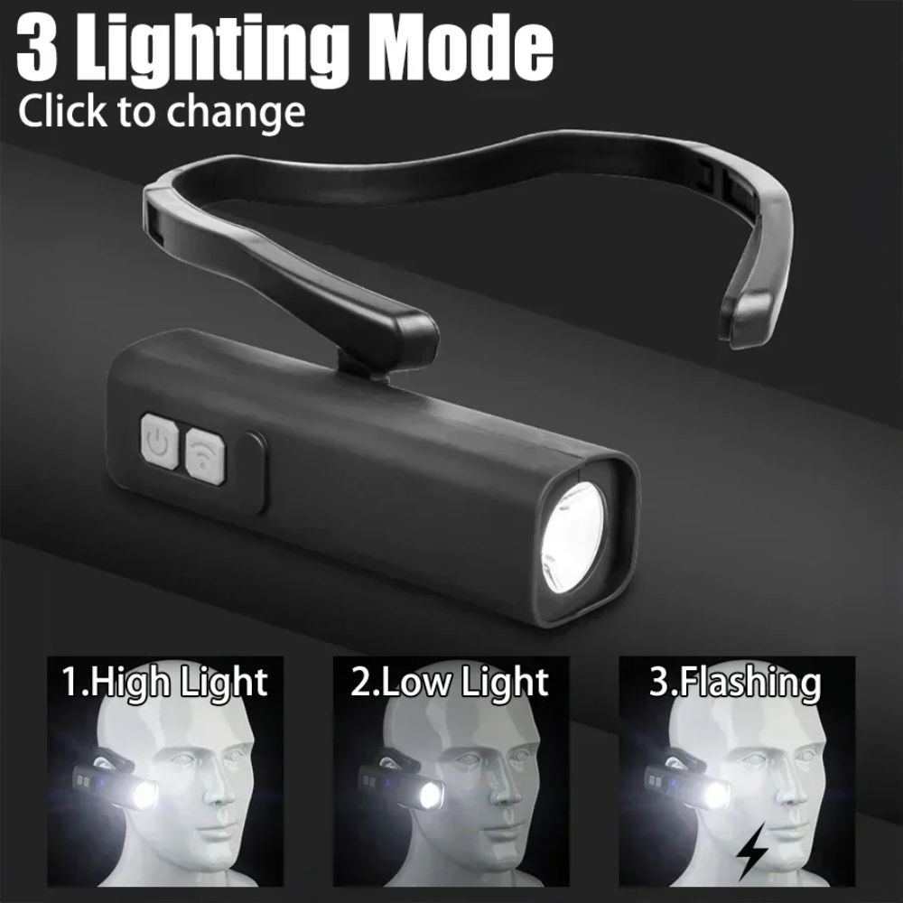 Đèn kẹp tai ESSENCEH - LED cầm tay nhẹ, sạc lại & điều chỉnh được, chống nước IPX4, lý tưởng cho công việc ban đêm