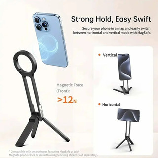 Chân máy điện thoại gắn trên Carabiner cho điện thoại IOS Android Hai mặt nam châm Chân máy gắn bàn Tay cầm điện thoại