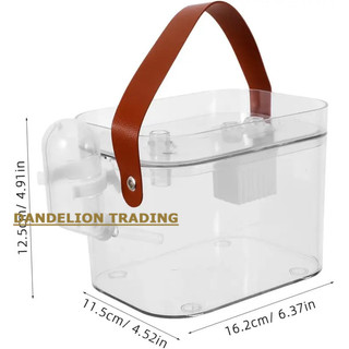 [DANDELION] Du Lịch Động Vật Nhỏ Chuột Lang Lồng Tàu Sân Bay Cho Hamster HedgehoceStorage Bình Nước 360° Hộp đựng hộp thoáng khí trong suốt