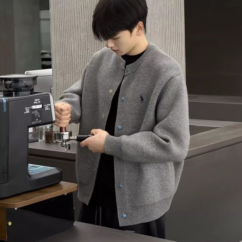 Áo khoác dệt kim nam Áo len Cardigan thêu thời trang đẹp trai