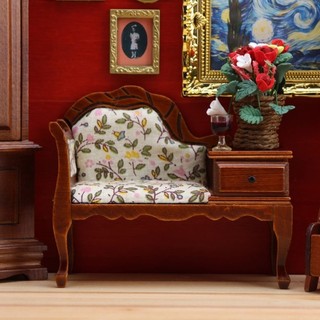 DE Mini Sofa Cho Nhà Búp Bê 1 12 Cân Phong Cách Victoria Chaise Lounge