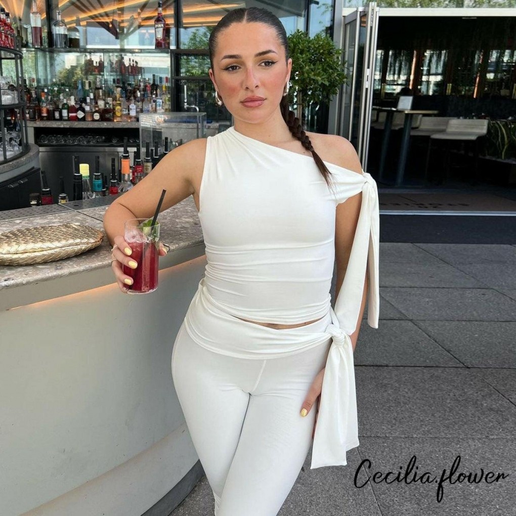 Quần Capri Nữ Bodycon Fit Màu Trơn với Thắt Lưng Gợi Cảm và Co Dãn