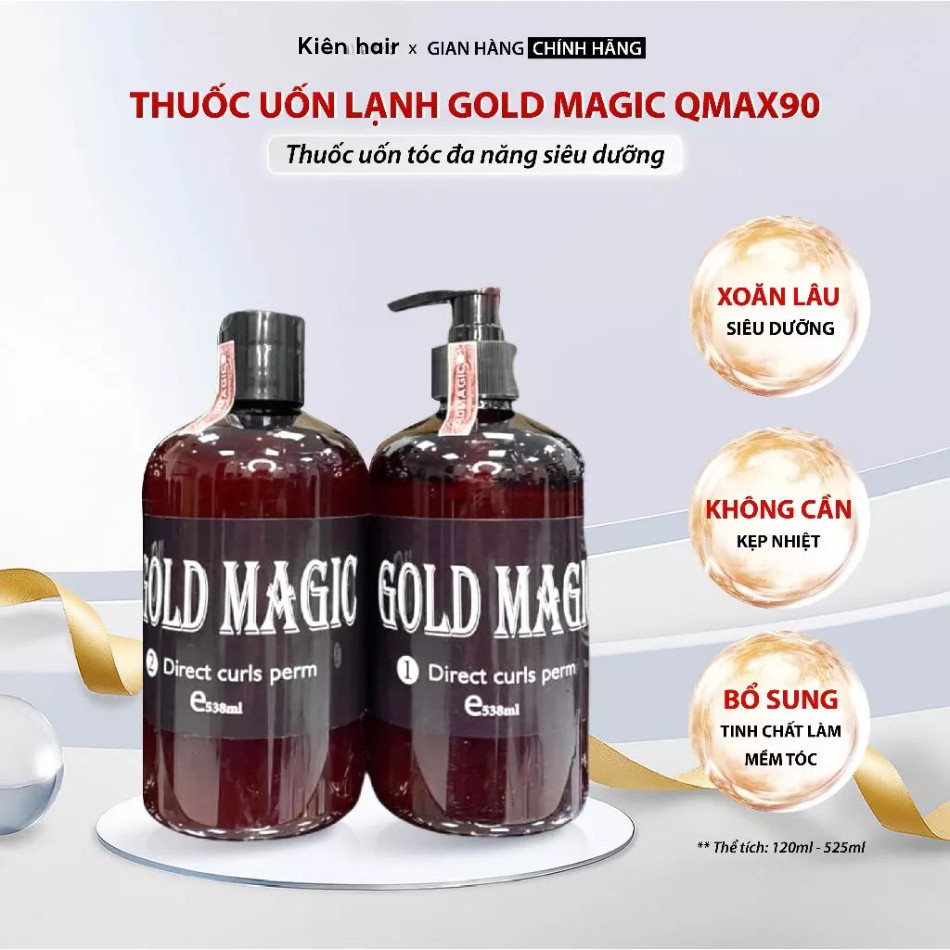 Thuốc uốn lạnh Gold Magic Qmax90, Thuốc uốn tóc đa năng siêu dưỡng, xoăn lâu | Trunghair
