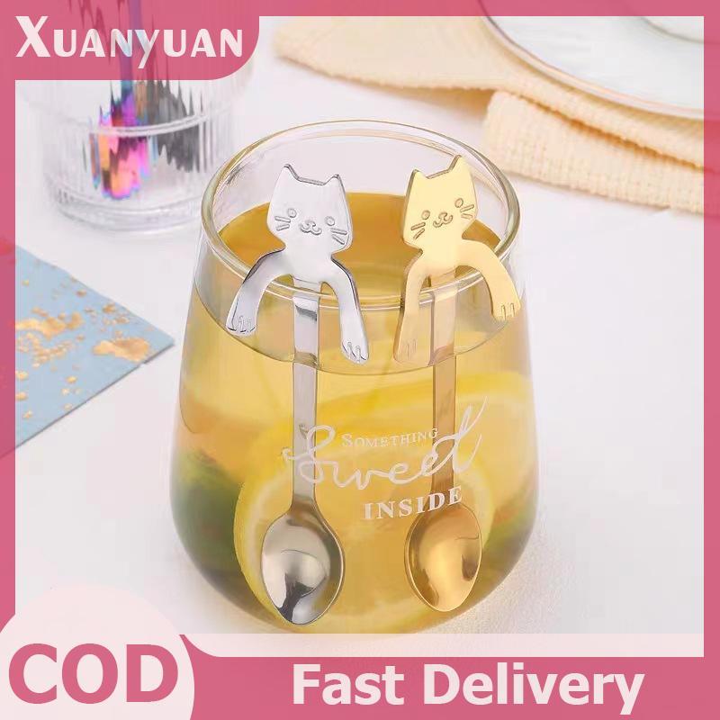 XUAN 1 Thìa Cà Phê Bằng Thép Không Gỉ Đáng Yêu Hình Dạng Dễ Thương Muỗng Cà Phê Món Tráng Miệng Ăn Muỗng Kem Thìa Bộ Đồ Ăn VN